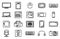 Electornic gadgets Thinline icons,Outline icons