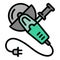 Electric angle grinder icon, outline style