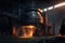 Electric arc furnace at steel melting metallurgical plant, metal foundry Industry