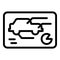 Electric autonomous car icon, outline style