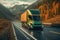 electric autonomous truck transporting goods on highway