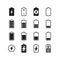 Electric battery, accumulator energy vector icons set