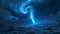 Electric Blue Bioluminescent Tornado