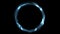 Electric blue neon iridescent flowing ring video animation