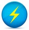 Electric bolt icon modern flat cyan blue round button