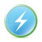 Electric bolt icon natural aqua cyan blue round button