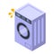 Electric broken wash machine icon isometric vector. Repair appliance