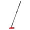 Electric broom vector vacuum cleaner red equipment icon. Housework appliance domestic tool. Cleanup power machine