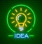 Electric bulb with base shine neon icon