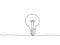 An electric bulb that draws a continuous line. Creativity vector illustration