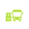 Electric bus icon on white