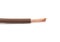 Electric cable with copper core and brown insulator