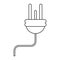 Electric cable plug energy icon thin line