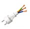 Electric cable white plug