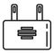 Electric capacitor icon outline vector. Resistor component