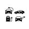 Electric car charging icons set isolated on white background Vector EPS 10