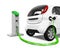 Electric Car in Charging Station