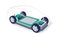 Electric car chassis with high energy battery cells pack modular platform