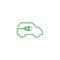 Electric car concept green car, green drive logo or icon design