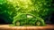 electric car concept using green natural renewable ecological energy, made with Generative AI
