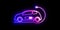 Electric car .Eco friendly auto or electric vehicle.Neon car icon.illustration