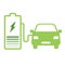 Electric car and Electrical charging station green symbol