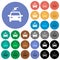 Electric car with flash round flat multi colored icons