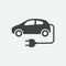 Electric car icon, auto vector, electro vehicle sign, illustration isolated on white, flat design for web, website