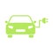 Electric car icon. ECO green vehicle symbol