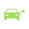 Electric car icon. ECO green vehicle symbol. Auto vector illustration