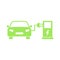 Electric car icon. Electrical charging station concept. ECO green vehicle symbol.