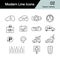 Electric car icon set 2. Hybrid Vehicle symbol. Eco friendly auto or electric vehicle concept. Modern line design.