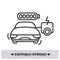 Electric car icon. Vehicle with range estender with battery simple vector illustration