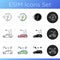 Electric car icons set