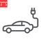 Electric car line icon, energy and ecology, electrical transport sign vector graphics, editable stroke linear icon, eps