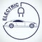 Electric Car Logo. Eco Vehicles Symbol. Ecological Transport Icon. Vector illustration