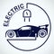 Electric Car Logo. Eco Vehicles Symbol. Ecological Transport Icon. Vector illustration