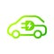 Electric car with plug icon symbol, EV car, Green hybrid vehicles charging point logotype, Eco friendly vehicle concept