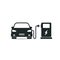 Electric car in refill icon, vector
