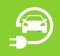 Electric car in refill icon vector. Electric refueling. Eco transportation