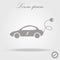 Electric car in refill icon, vector. Electric refueling. Eco transportation.