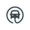 Electric car road sign icon. Electrical car vehicle with charging cable plug.