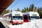 electric car at Strbske pleso station, Vysoke Tatry & x28;High Tatras