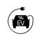 Electric car tax credit black glyph icon