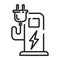 Electric Charge station outline icon. Charging Electric vehicle Vector illustration
