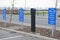 Electric charging point for vehicles cars bikes free no charge operated in shopping mall retail park in car parking space