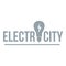 Electric city logo, simple gray style