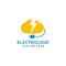 Electric Cloud logo design vector with cable illustration