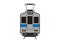 Electric commuter train car. Front view. Simple flat illustration