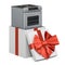 Electric Convection Range inside gift box, present concept. 3D rendering